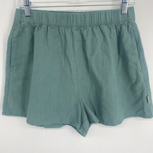 Rhythm Classics Shorts Womens 6 Linen Sea Foam Green Coastal Grandma Nautical